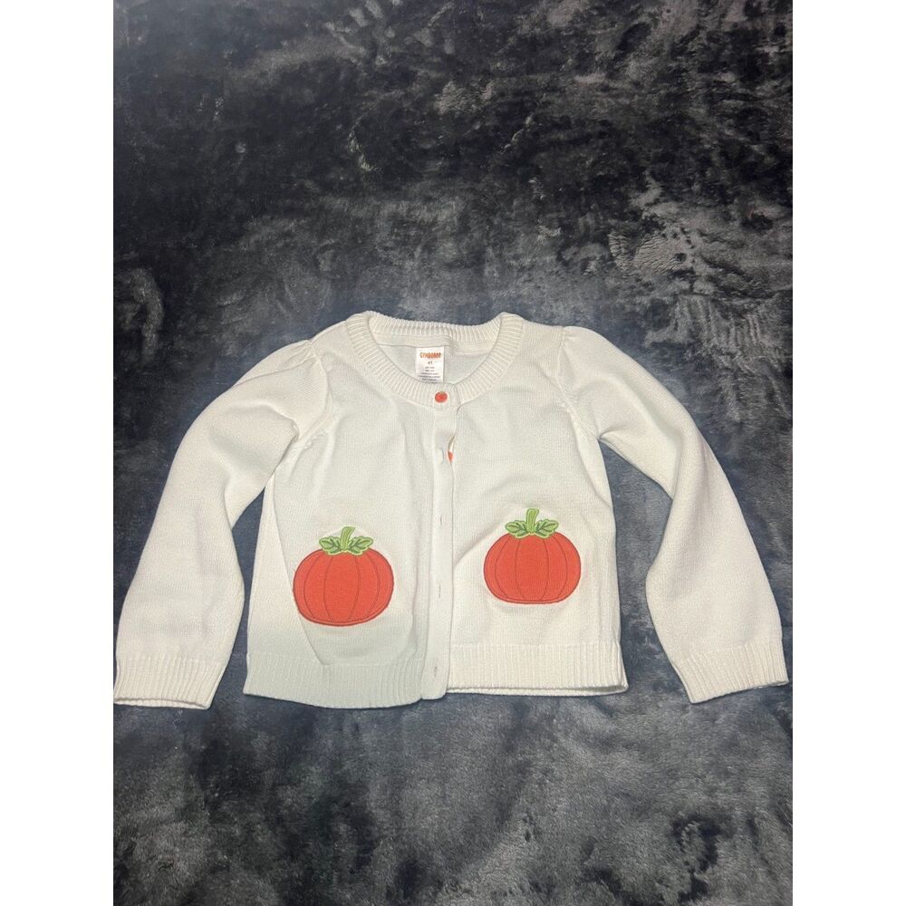 Gymboree Girls Pumpkin Fall Cardigan Sweater Sz 4T